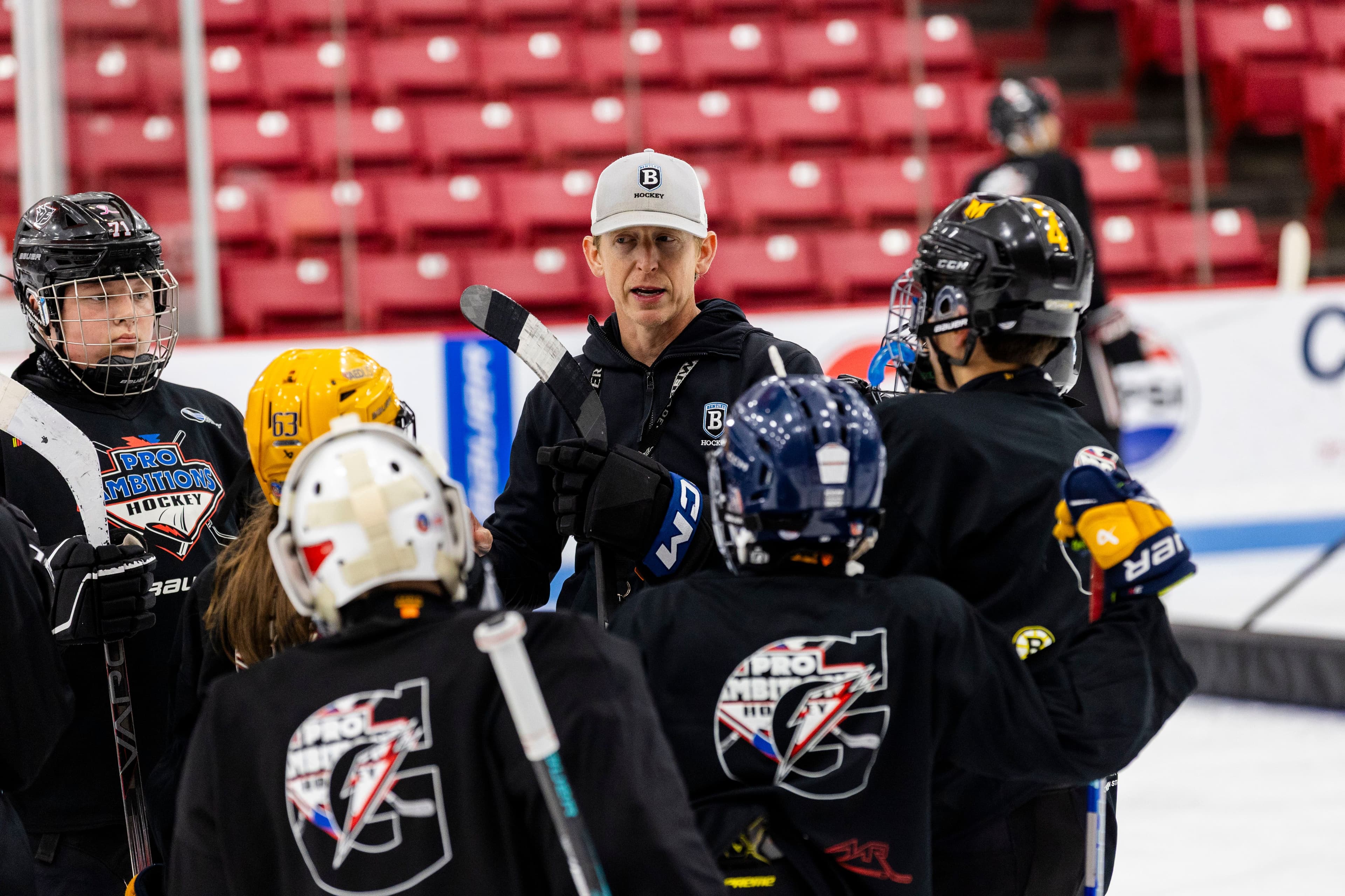 Pro Ambitions players on ice